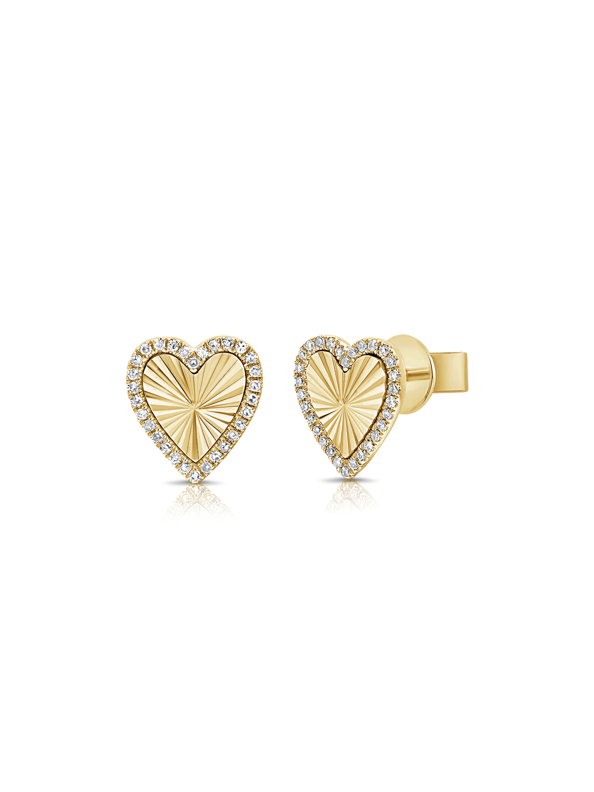 Honey Heart Stud Earrings 14K