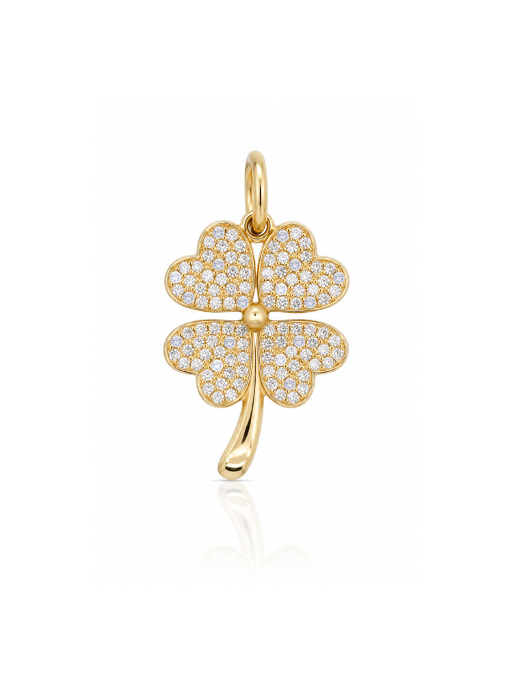Four Leaf Clover Diamond Charm 14K