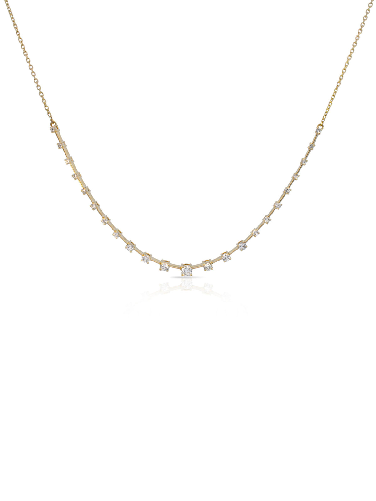 Georgia Graduated Diamond Bar Necklace 14K