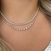 Three-Prong Diamond Tennis Necklace 14K