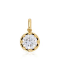 Image of: Georgian Set Round Lab Diamond Charm 14K