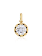 Georgian Set Round Lab Diamond Charm 14K