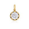 Georgian Set Round Lab Diamond Charm 14K