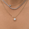 Georgian Set Round Lab Diamond Charm 14K