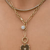 Georgian Set Round Lab Diamond Charm 14K