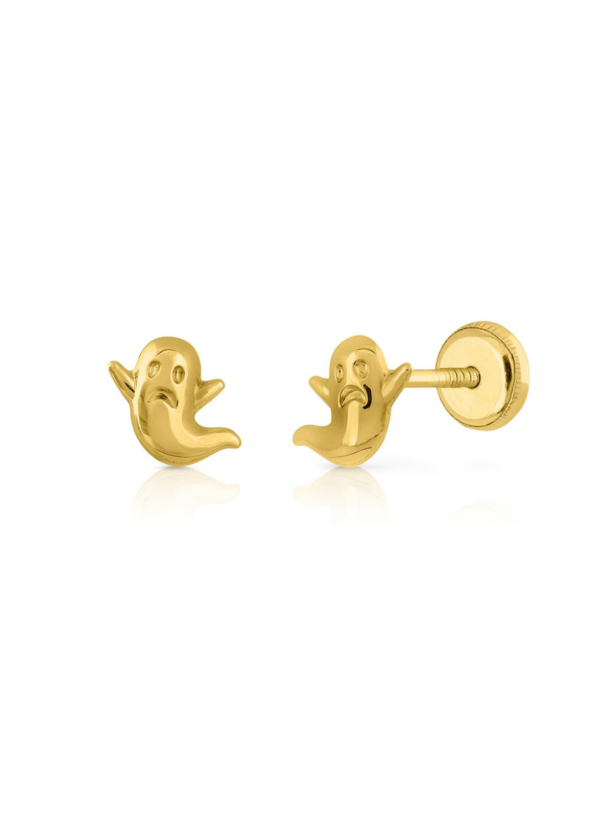 Kid Ghost Stud Earrings 14K
