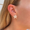 Mick Pave Diamond Star Stud Earrings 14K