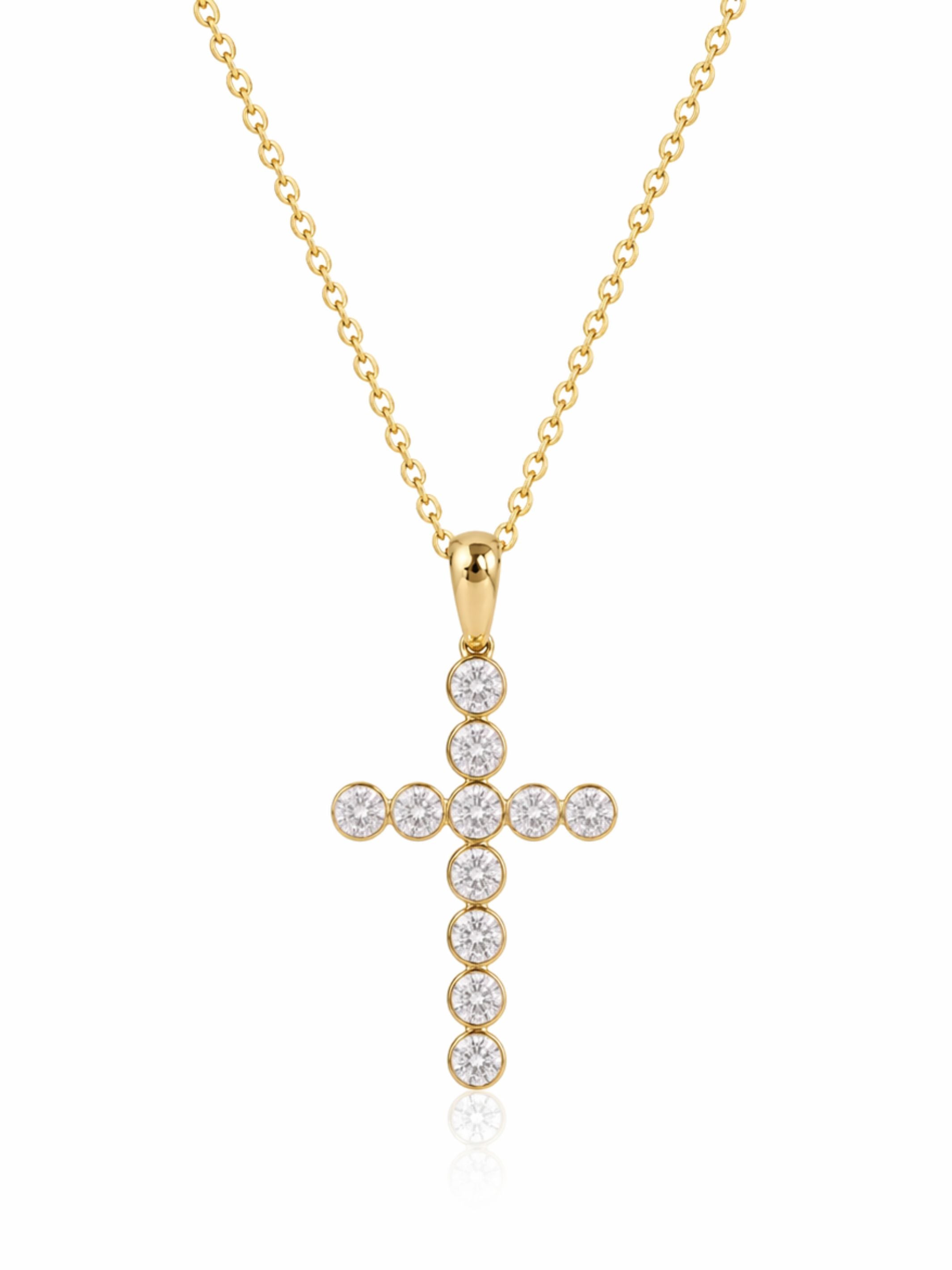 Grace Diamond Cross Necklace 14K