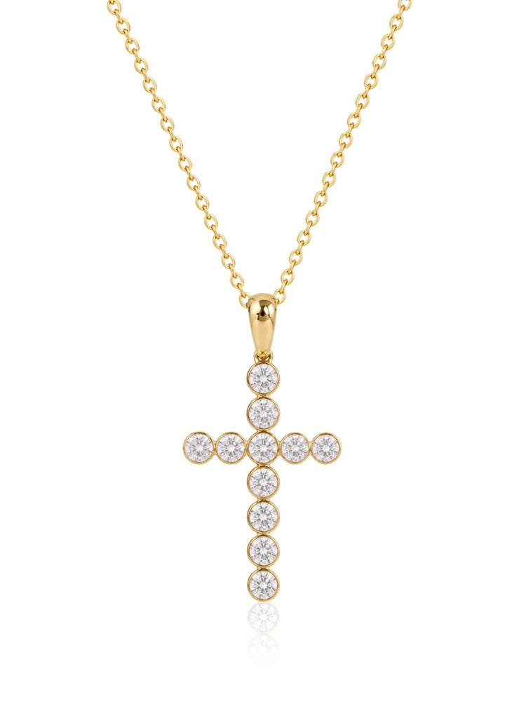Grace Diamond Cross Necklace 14K