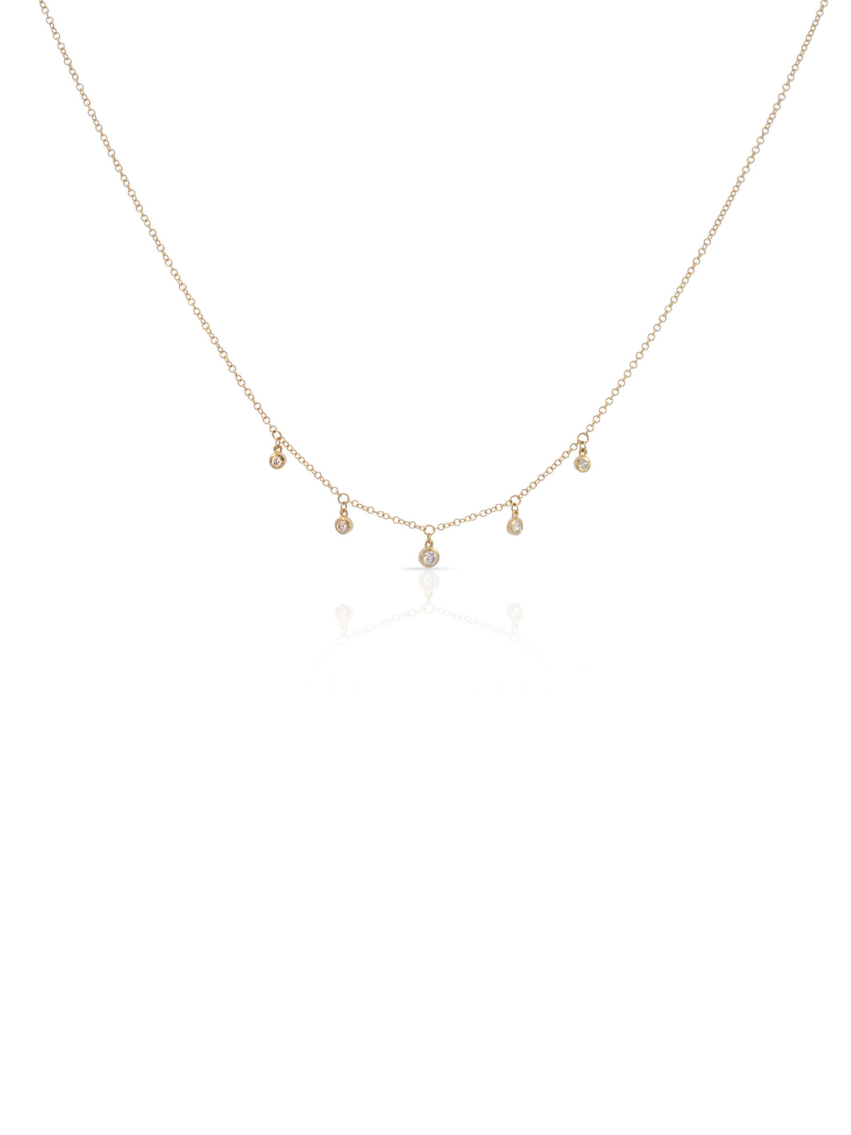 Gwen Graduated Bezel Diamond Necklace 14K