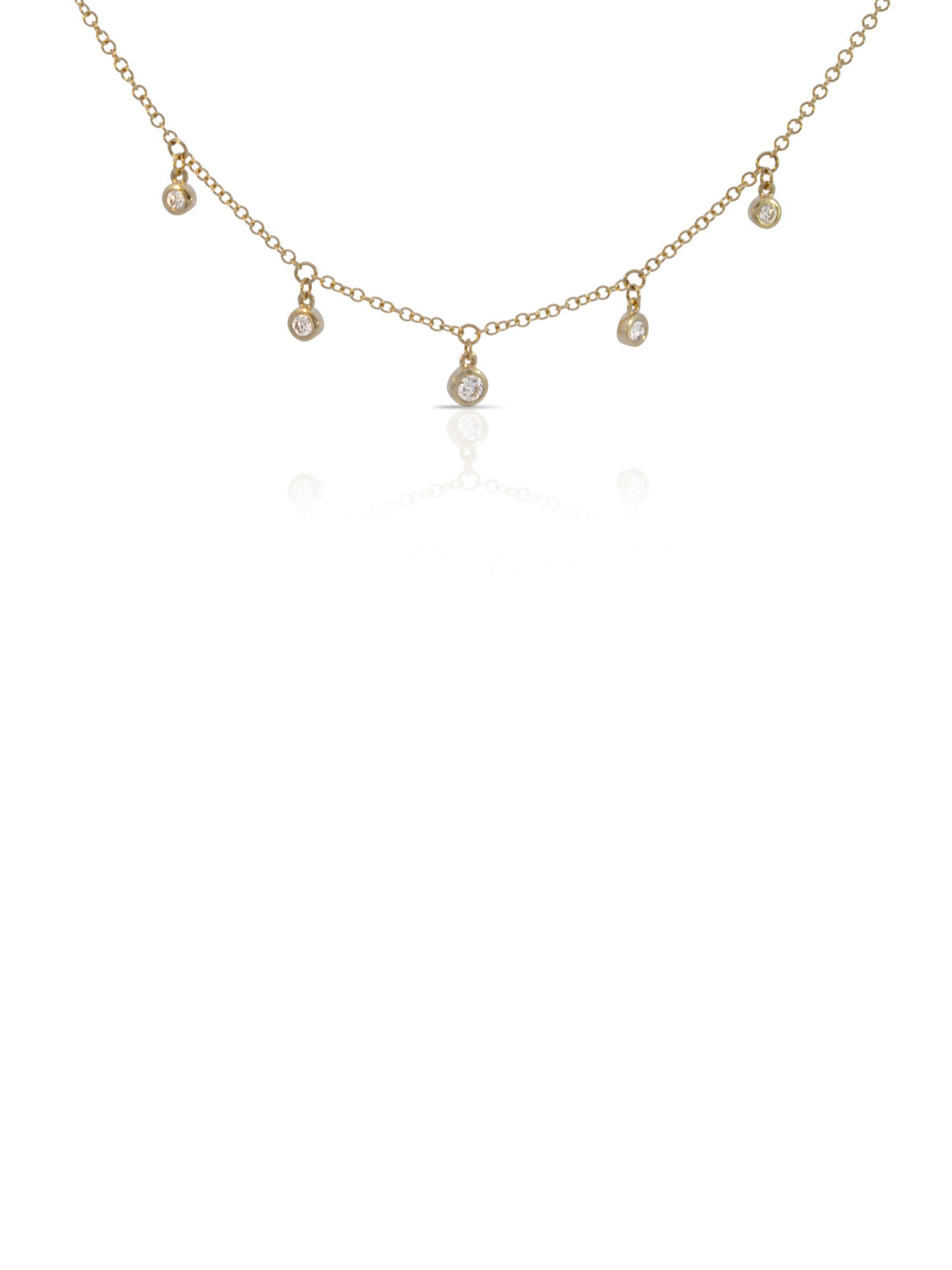 Gwen Graduated Bezel Diamond Necklace 14K