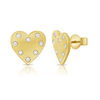 Hadley Heart Diamond Stud Earrings 14K