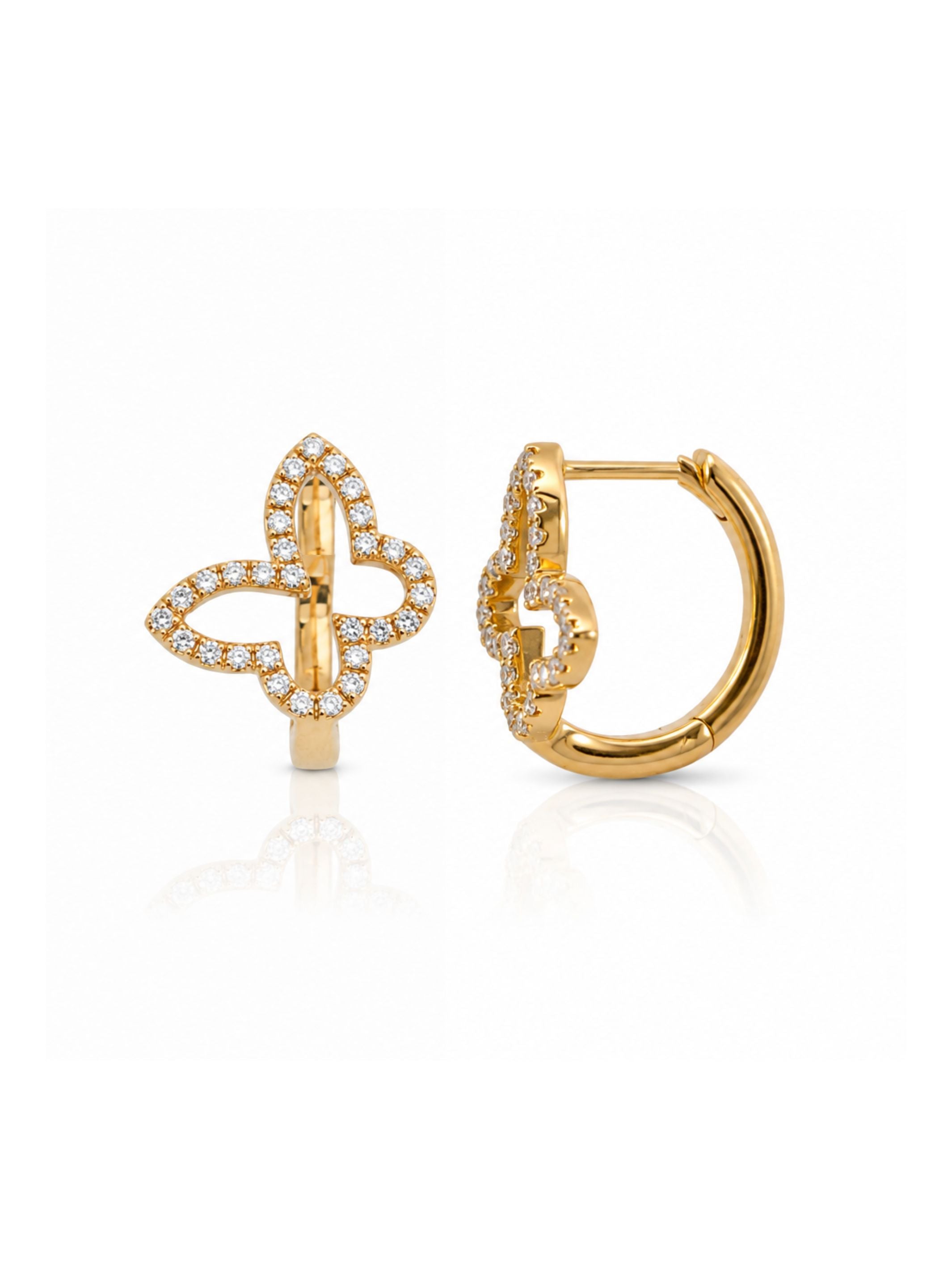 Hailey Diamond Butterfly Huggie Earrings 14K