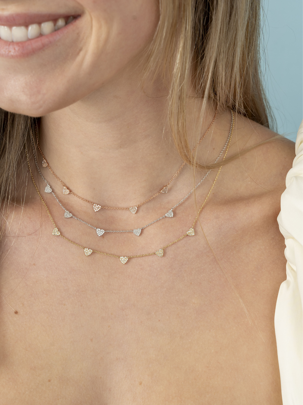 Hallie Diamond Heart Necklace 14K