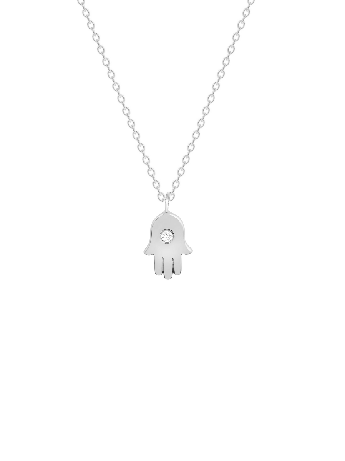 Hamsa Diamond Necklace 14K