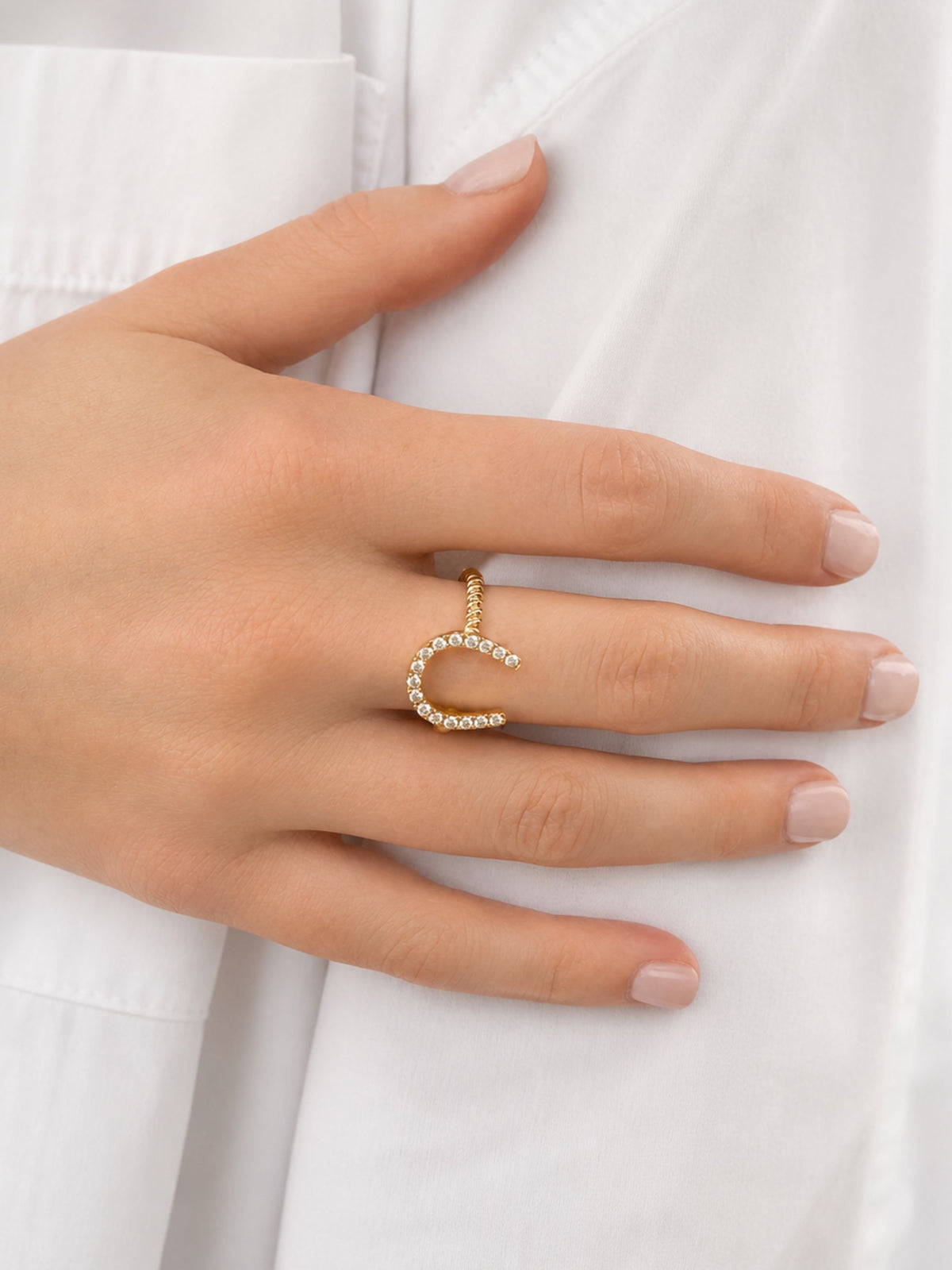 Harlow Horseshoe Diamond Ring 14K