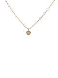 Image of: Harmony Heart Diamond Bezel Paperclip Necklace 14K