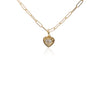 Harmony Heart Diamond Bezel Paperclip Necklace 14K