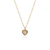 Harmony Heart Diamond Bezel Paperclip Necklace 14K