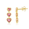 Harper Heart Pink Sapphire Drop Stud Earrings 14K