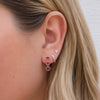 Harper Heart Pink Sapphire Drop Stud Earrings 14K