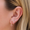 Harper Heart Pink Sapphire Drop Stud Earrings 14K
