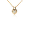 Heart-Cut Diamond Double Bezel Pendant Necklace 14K