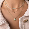Heart-Cut Diamond Double Bezel Pendant Necklace 14K