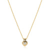 Heart-Cut Diamond Double Bezel Pendant Necklace 14K