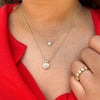 Heart-Cut Diamond Double Bezel Pendant Necklace 14K