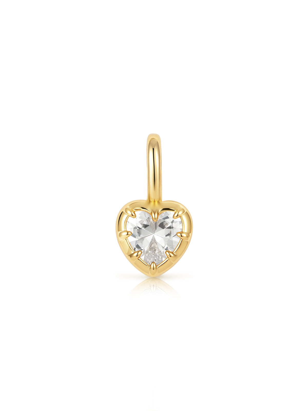Blaire Bezel Heart CZ Charm Necklace