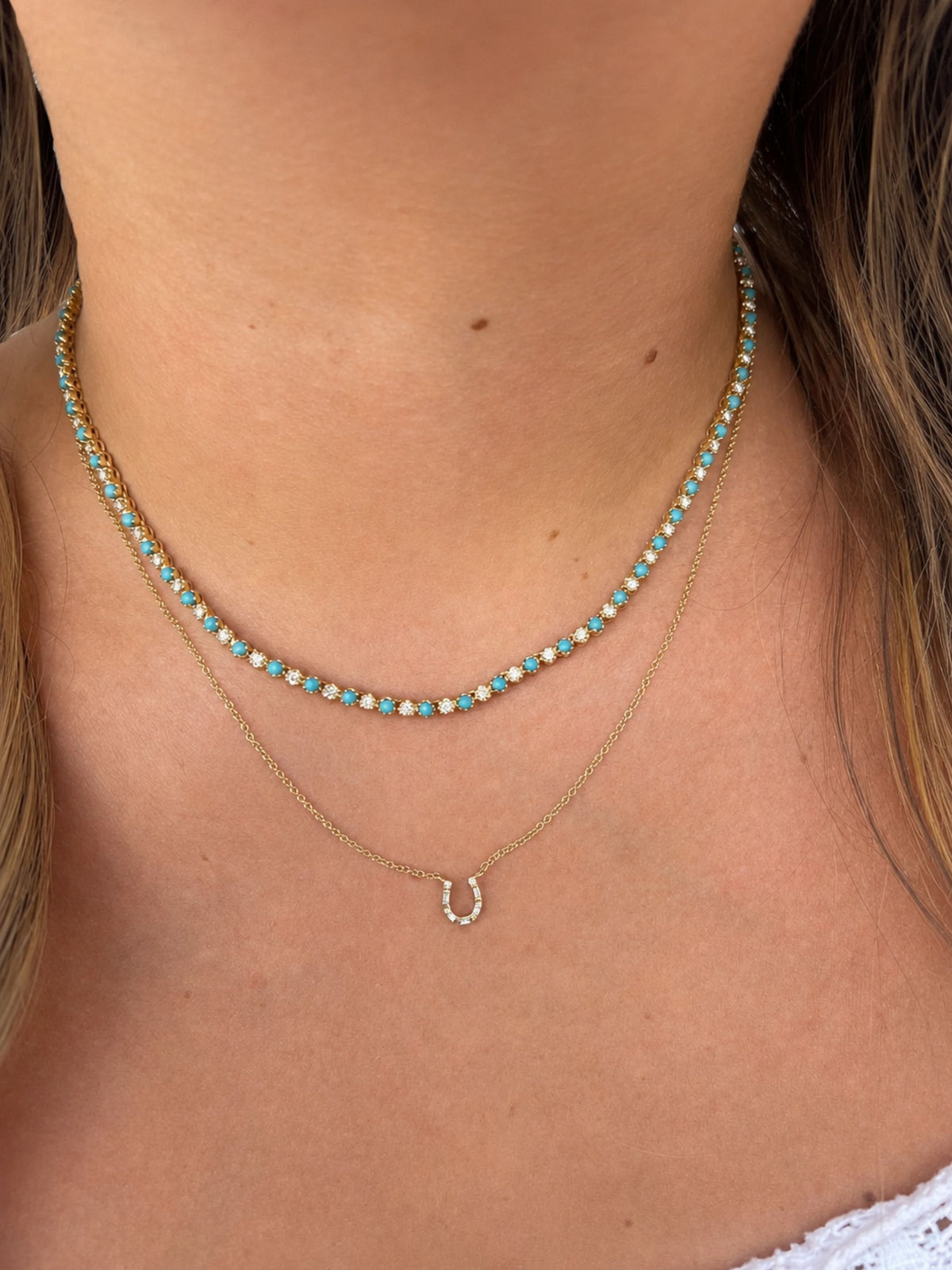 Heidi Horseshoe Diamond Necklace 14K