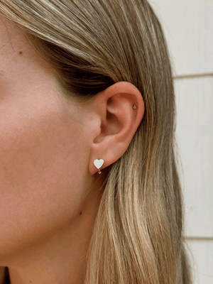 Charm Me Heart Huggie Earrings 10K