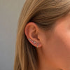 Gracie Huggie Earrings - Emerald 14K