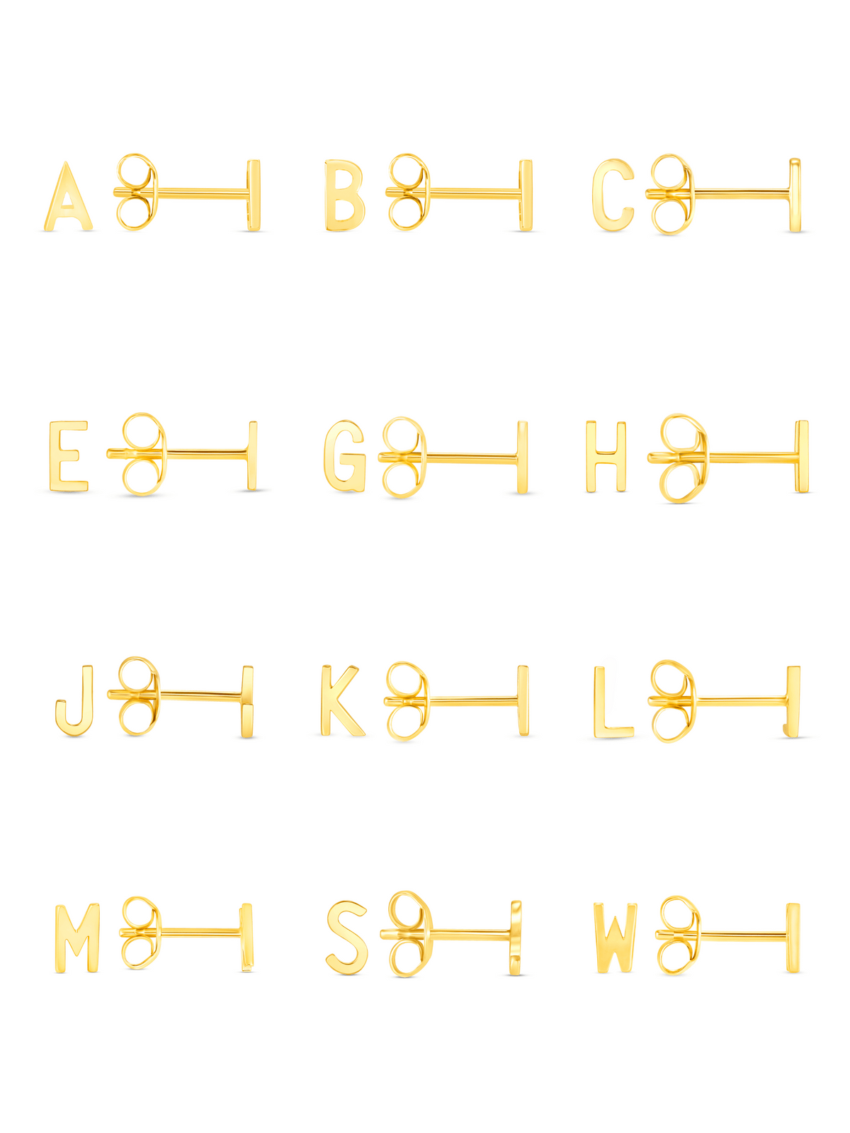 Initial Stud Earring 14K