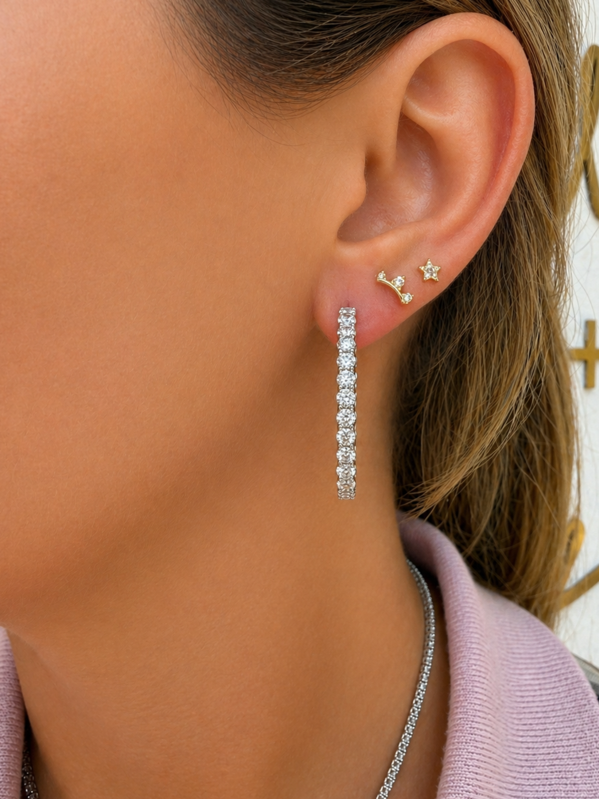 Inside Out Lab Diamond Hoop Earrings 14K