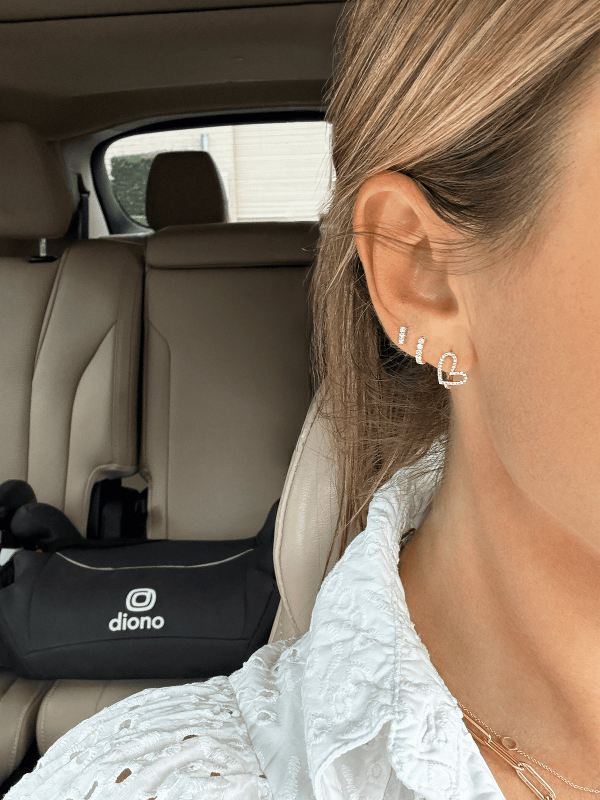 Hailey Heart Huggie Earrings 14K