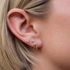 Katie Pearl Double Bar Huggie Earring 14K