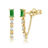 Kenzie Emerald Chain Stud Earrings 14K