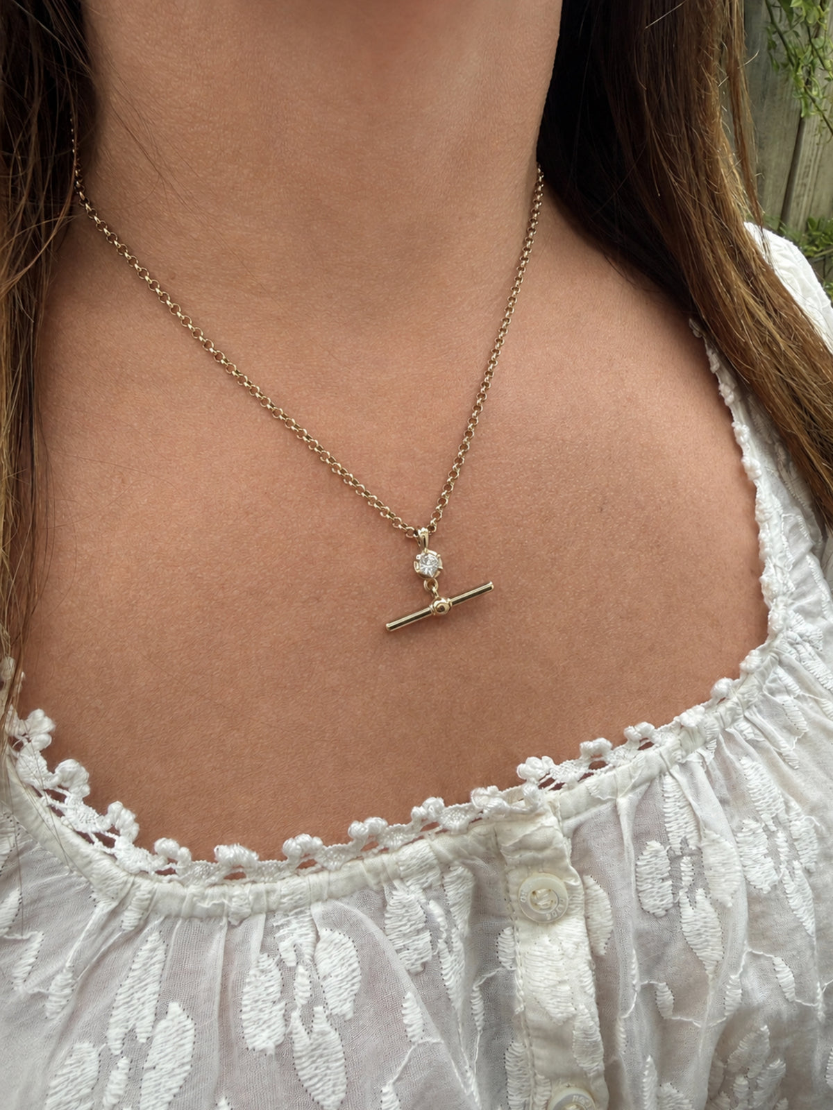 Kristin Diamond Bar Necklace 14K