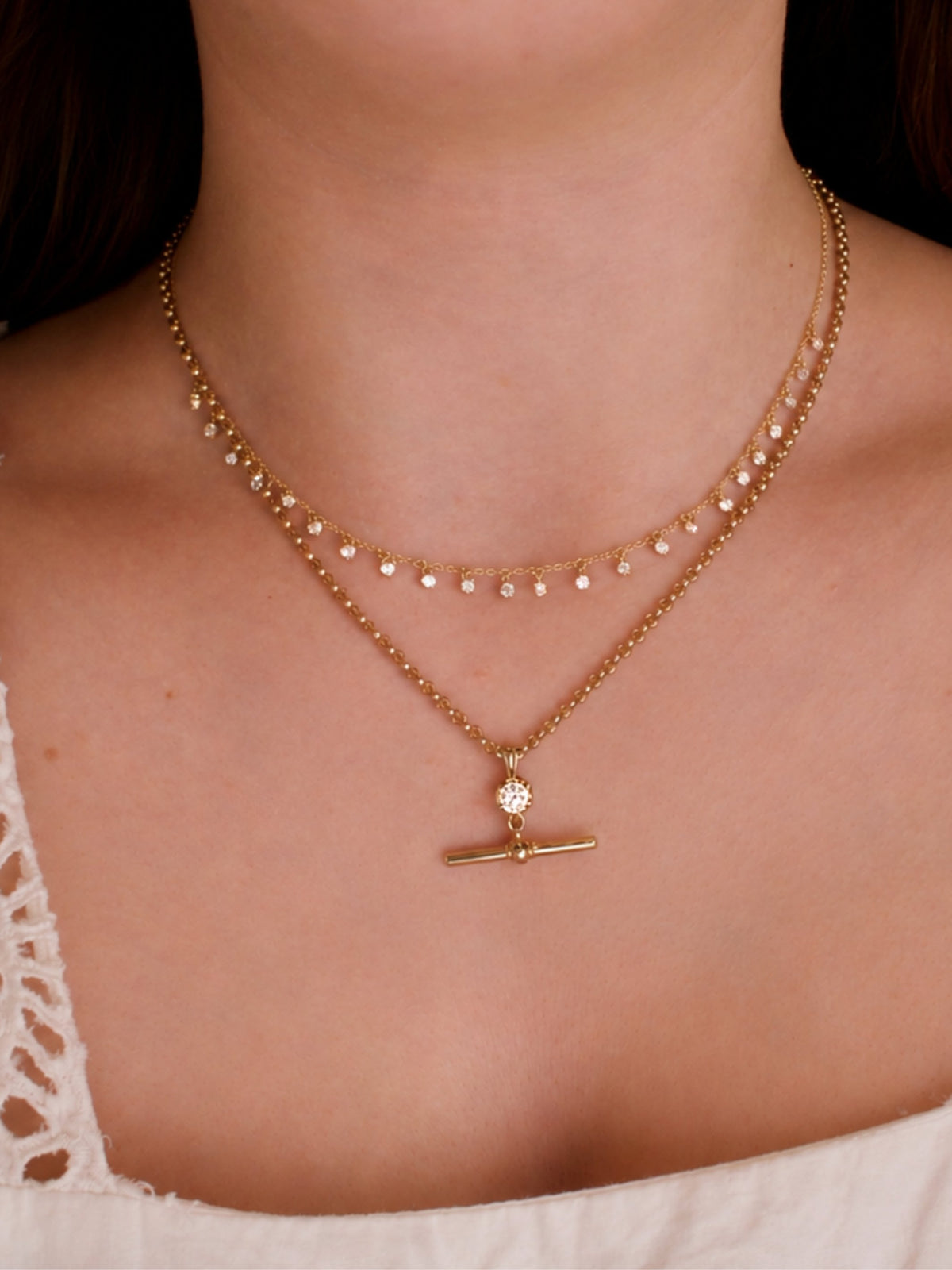 Kristin Diamond Bar Necklace 14K