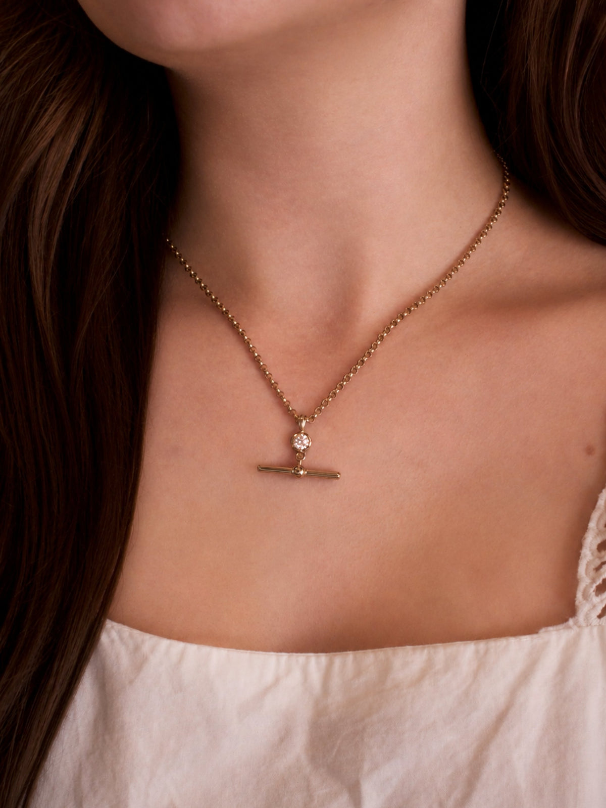 Kristin Diamond Bar Necklace 14K