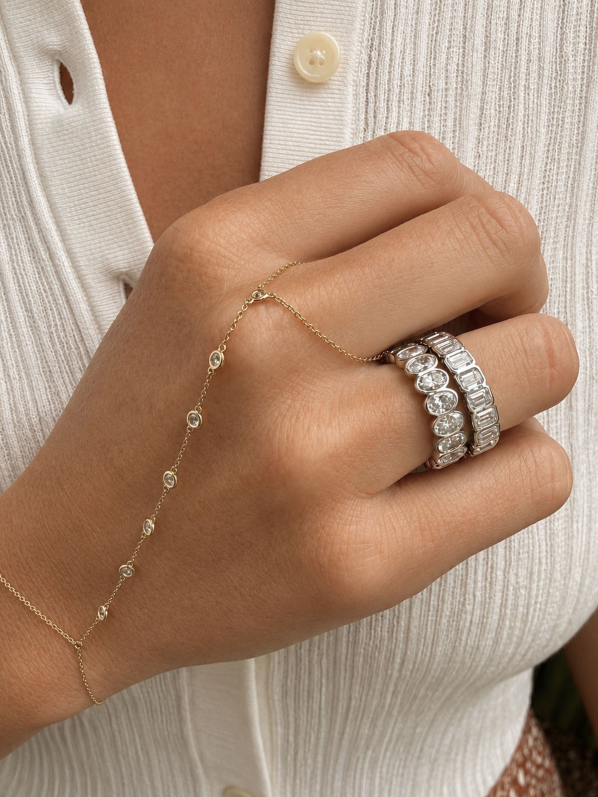 Lab Diamond Bezel Eternity Band 14K