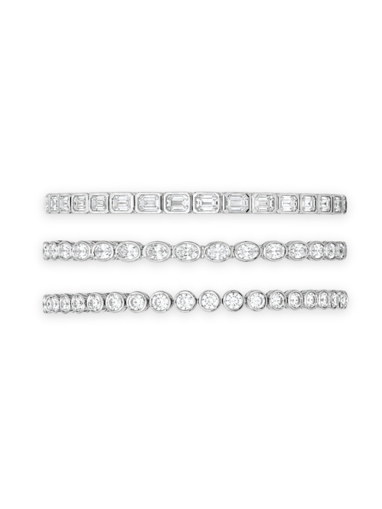 Lab Diamond Bezel Tennis Bracelets 14K
