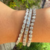 Lab Diamond Bezel Tennis Bracelets 14K
