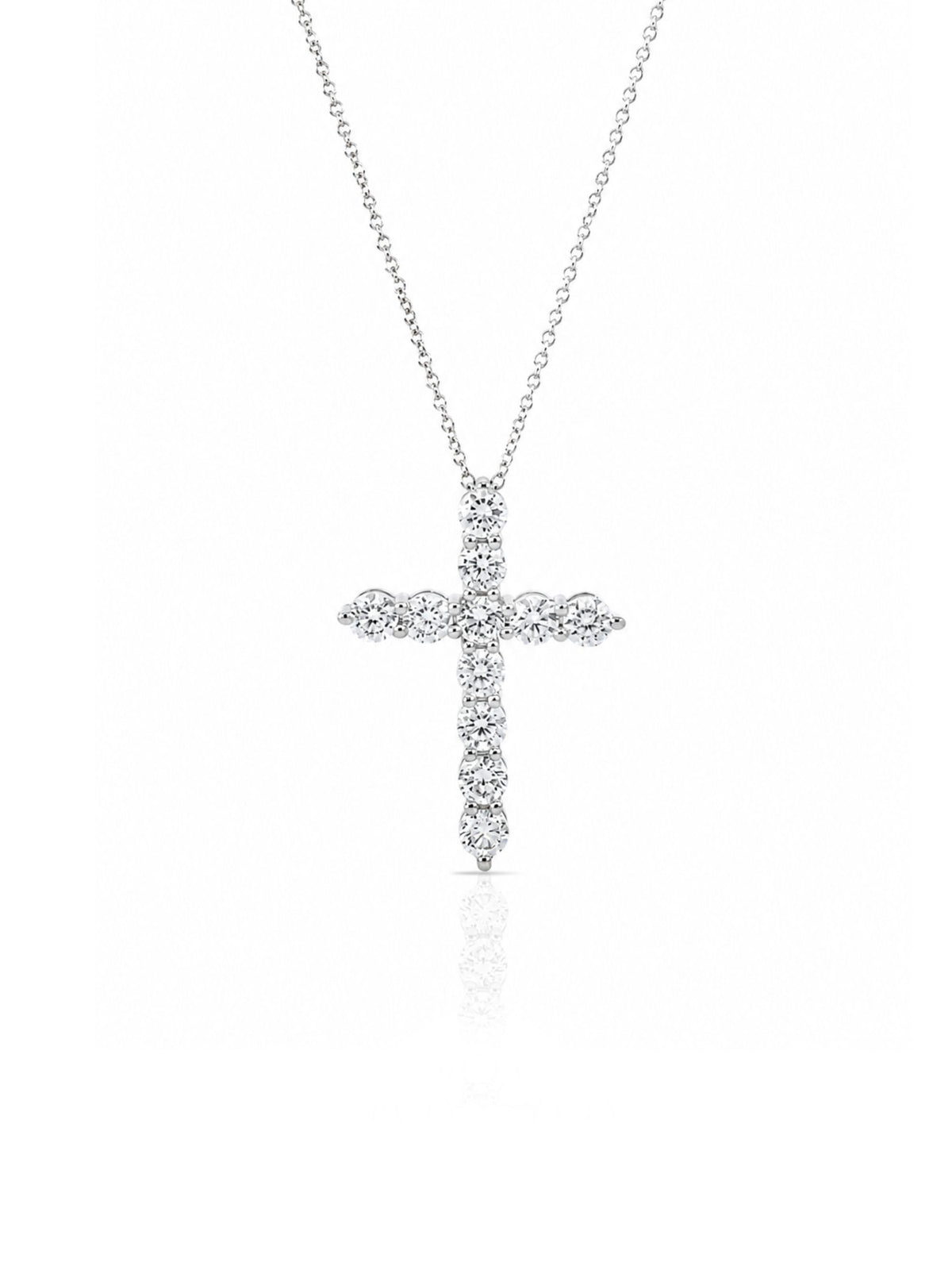 Lab Diamond Cross Necklace 14K