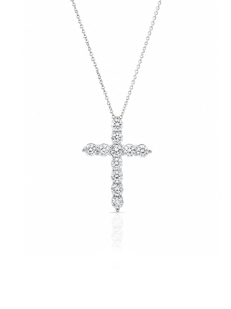 Lab Diamond Cross Necklace 14K
