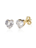 Heart Lab Diamond Stud Earring 14K