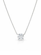 Solitaire Round Lab Diamond Pendant Necklace 14K