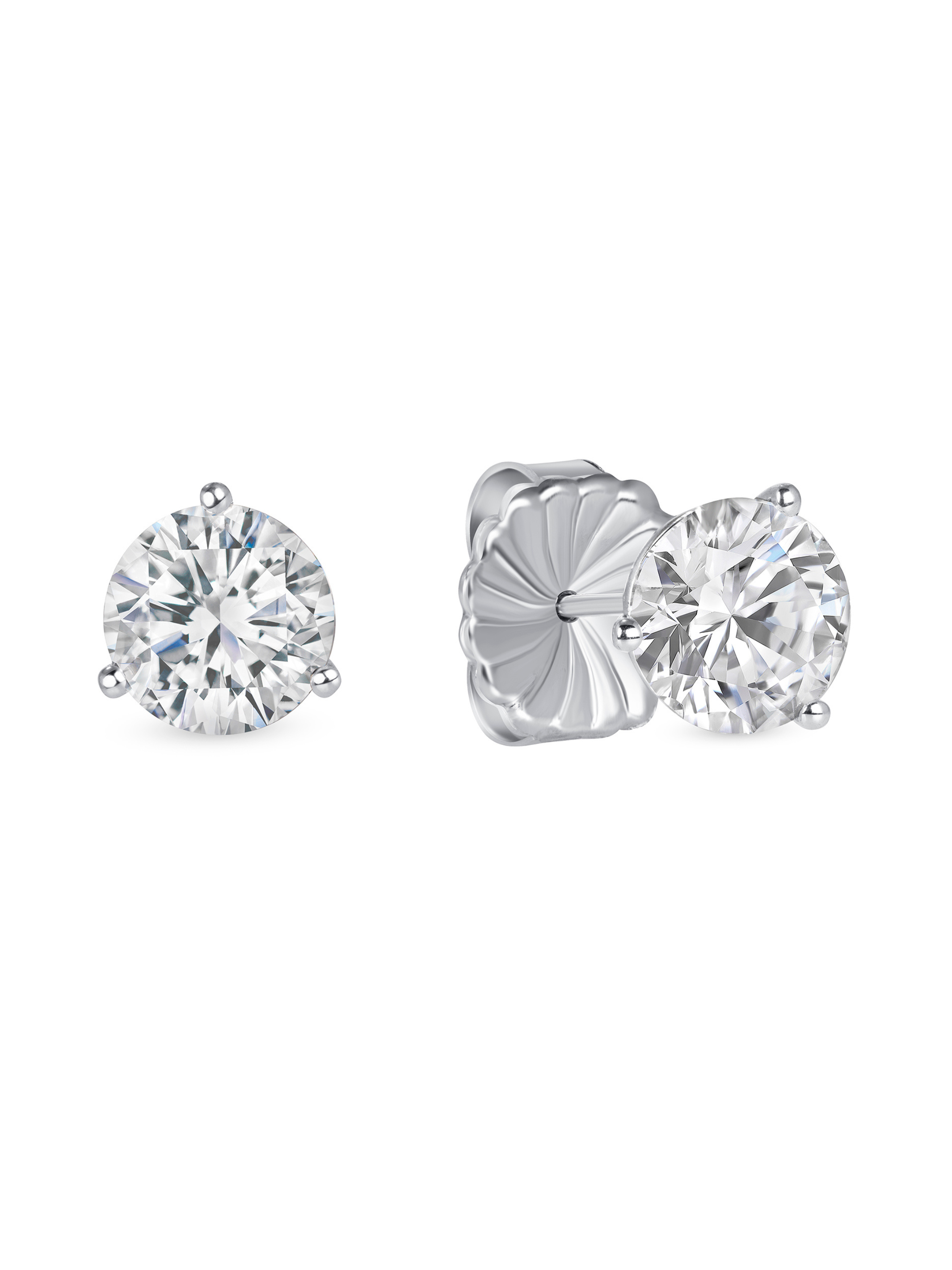 Round Lab Diamond Studs 14K